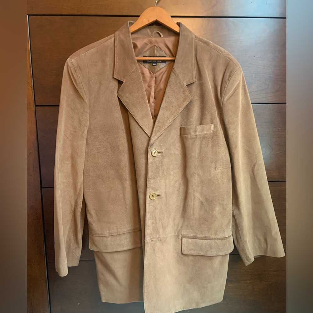 City Jones New York Tan Suede Leather Jacket